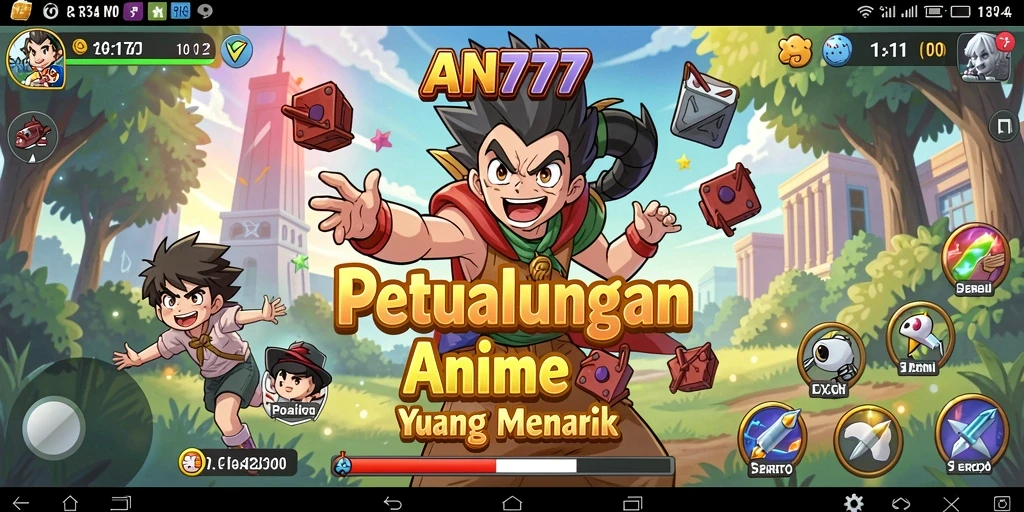 Tampilan menarik dari gameplay AN777 yang penuh aksi Anime.