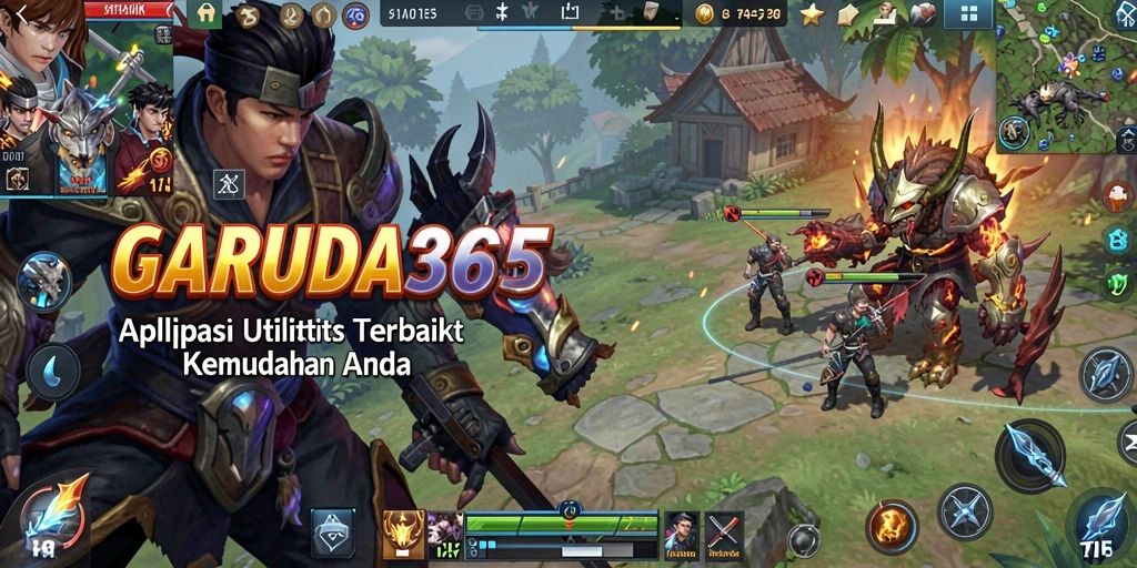 Screenshot utama GARUDA365 menunjukkan fitur utilitas yang intuitif.