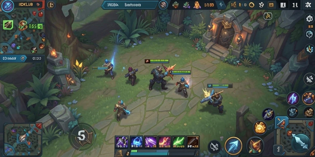 Gameplay intens dalam arena MOBA yang menegangkan.