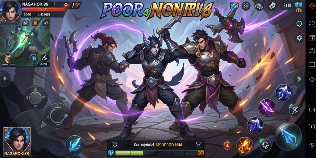 Tangkapan layar gameplay NAGAHOKI88 dengan pertempuran seru.