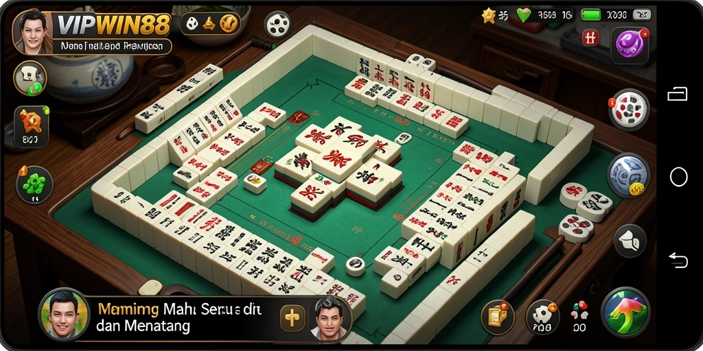 Screenshot utama dari gameplay <strong>VIPWIN88</strong> yang menunjukkan aksi Mahjong seru.
